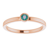 14K Rose 3 mm Natural Alexandrite Ring